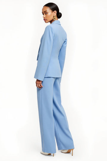 Blue One Button Peak Lapel 2-piece Women Suits